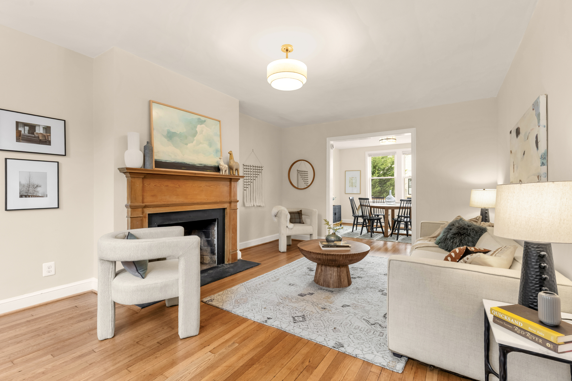 4002 10th ST NE DC  Living room fireplace